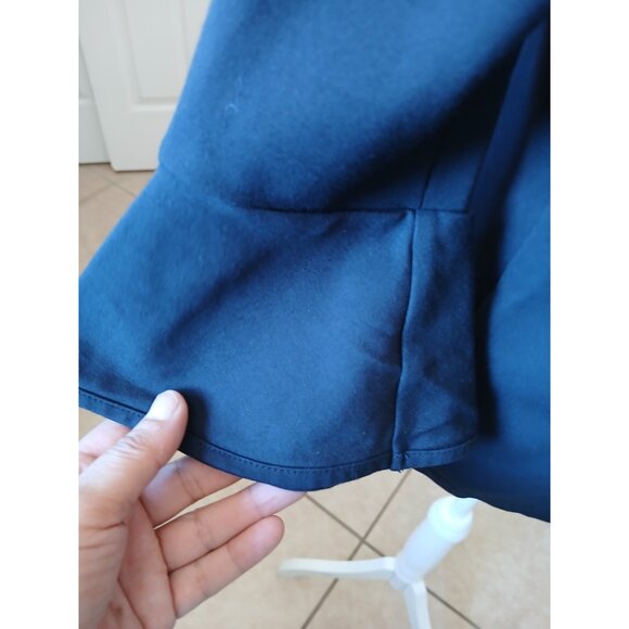 ESTEE LAUDER Womens Blouse Top Bavy Blue 3/4 Bell Sleeve Size Medium Office - Picture 5 of 15